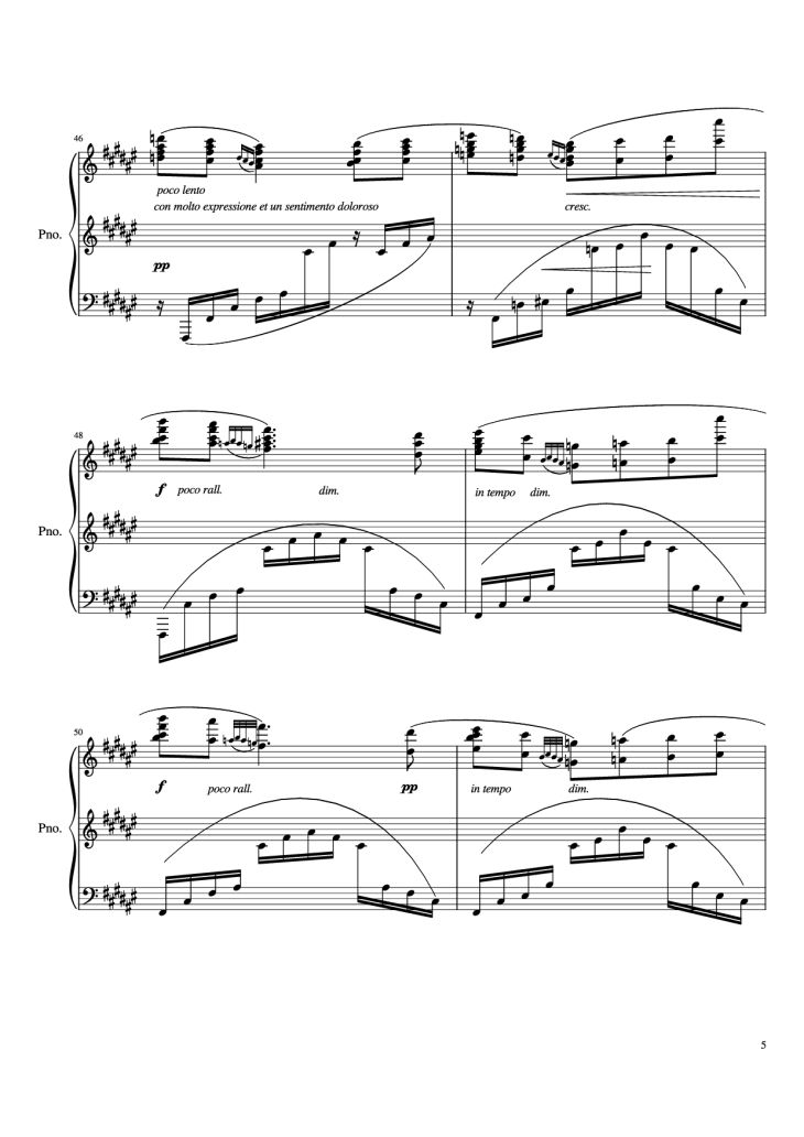 Page 5 of the piano sheet music PDF Piano – IV. Quejas o la Maja y el Ruiseñor Piano by Enrique Granados
