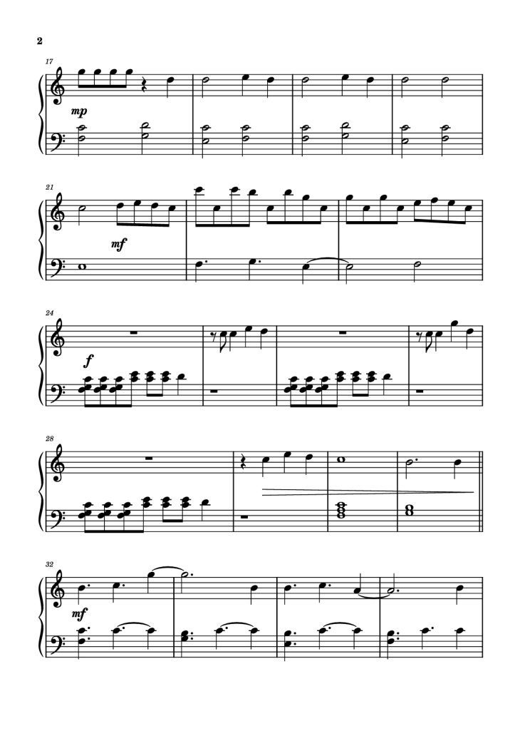 Page 2 of the piano sheet music PDF Piano – A Thousand Miles Piano by VANESSA CARLTON