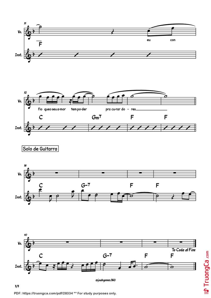 Page 3 of the piano sheet music PDF Piano – Vou deixar na cruz Piano by Compositor: Kleber Lucas