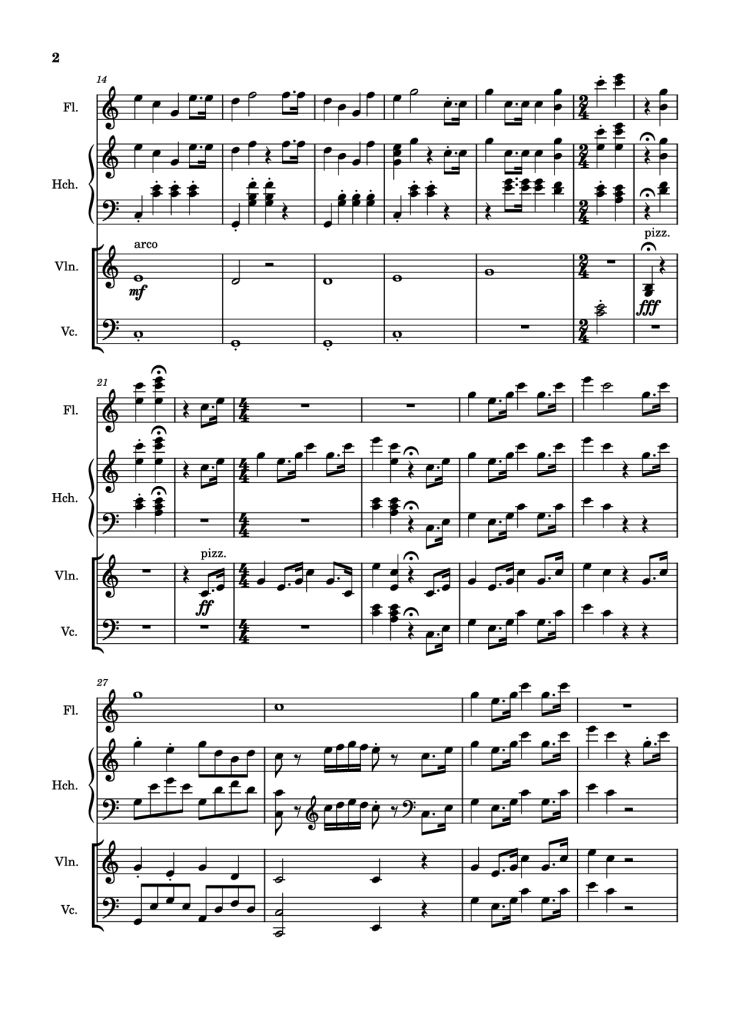 Page 2 of the piano sheet music PDF – March Violin by Mozart