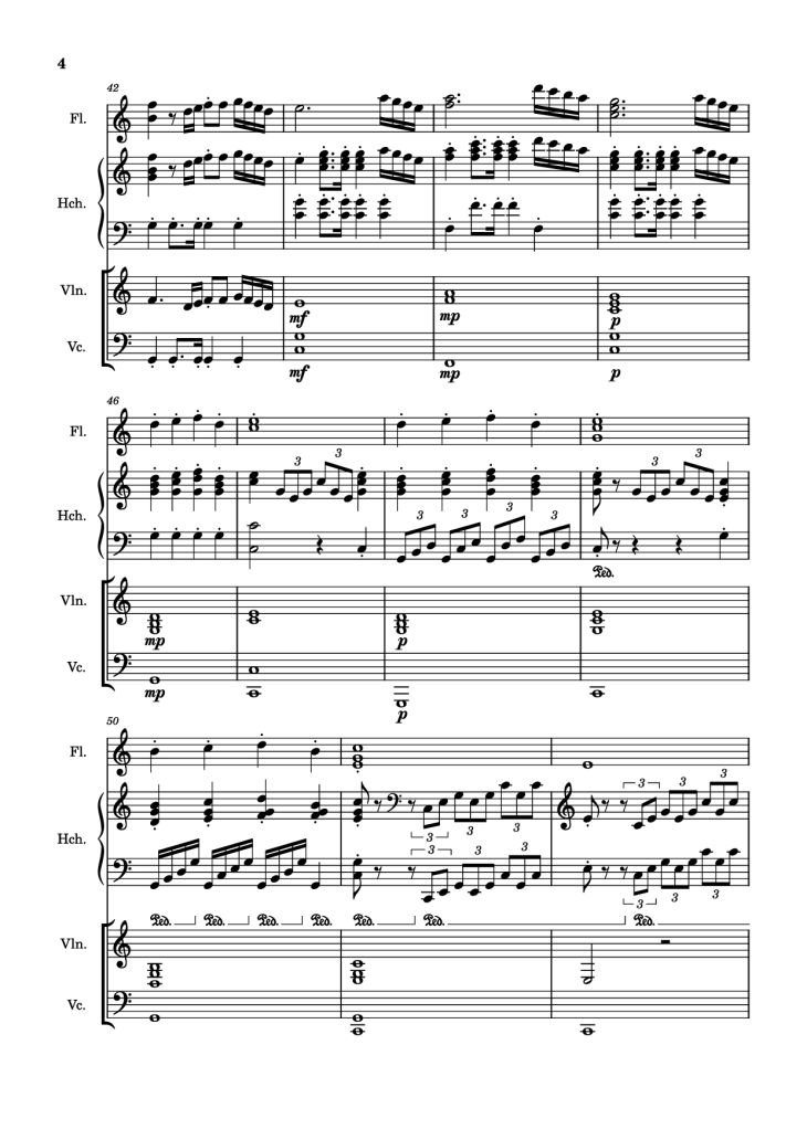 Page 4 of the piano sheet music PDF – March Violin by Mozart