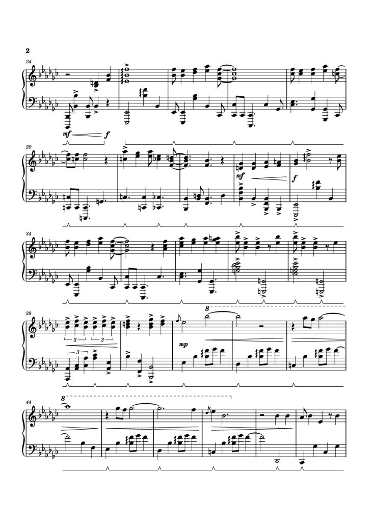 Page 2 of the piano sheet music PDF Piano – Black Sorrow Piano by STUDIO LICO, 최용수