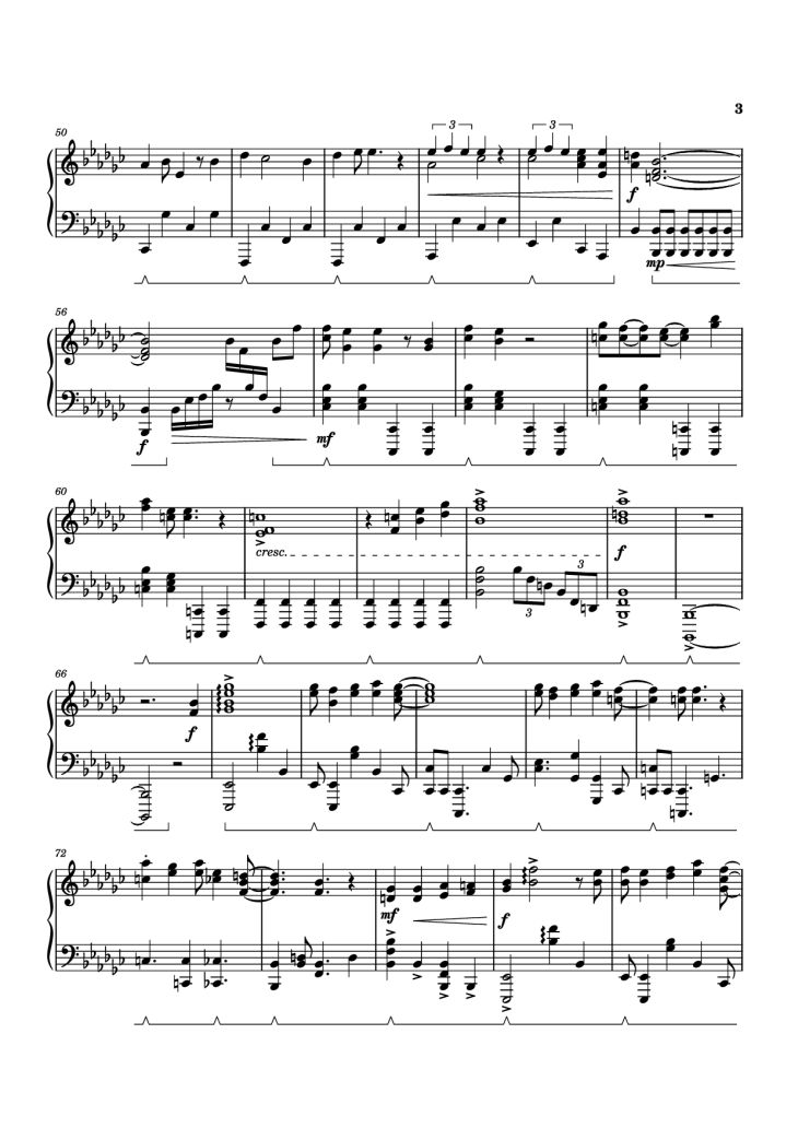 Page 3 of the piano sheet music PDF Piano – Black Sorrow Piano by STUDIO LICO, 최용수