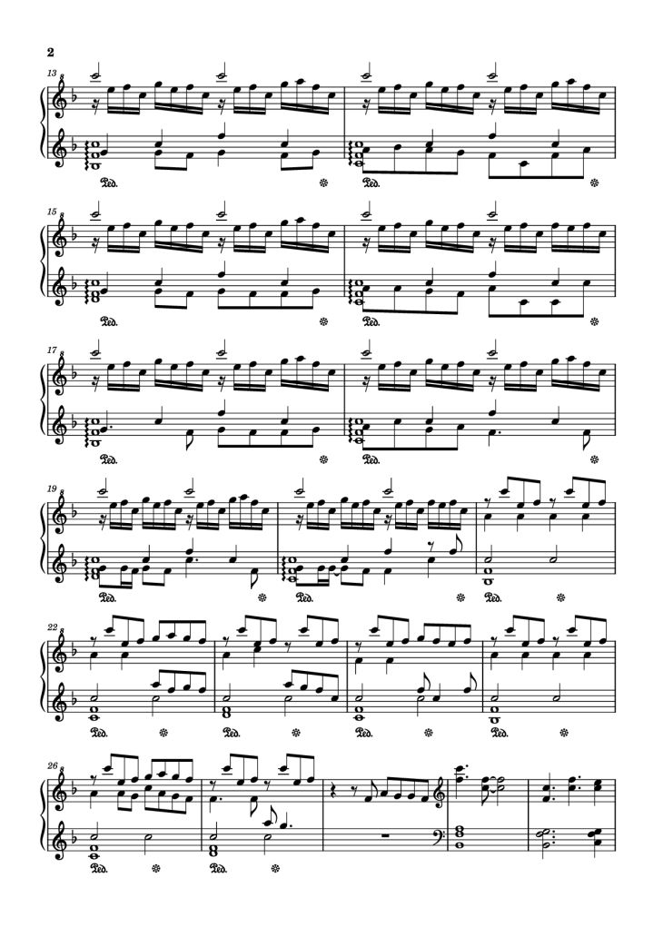 Page 2 of the piano sheet music PDF – mumei Piano by Nanashi Mumei