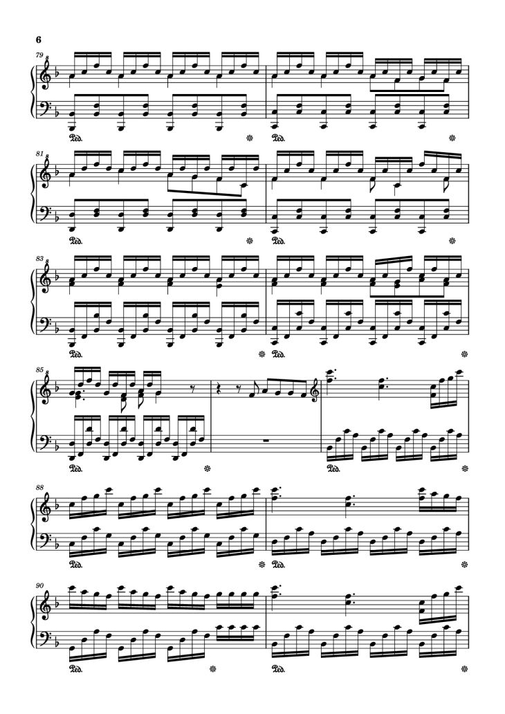 Page 6 of the piano sheet music PDF – mumei Piano by Nanashi Mumei