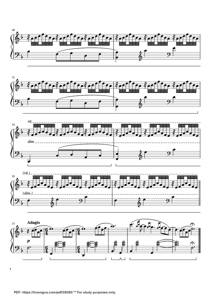 Page 4 of the piano sheet music PDF Piano – Song on the Beach & Photograph Piano by Composed by William Butler and