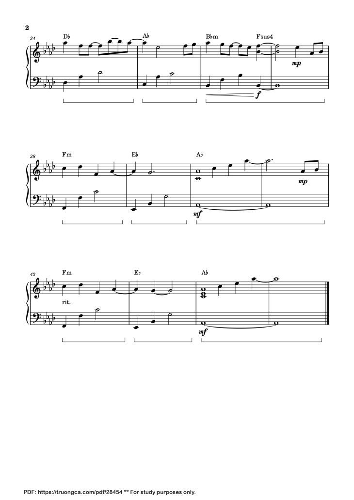 Page 2 of the piano sheet music PDF Piano – Osenchi na Ayumi Piano by Katsuo Ono