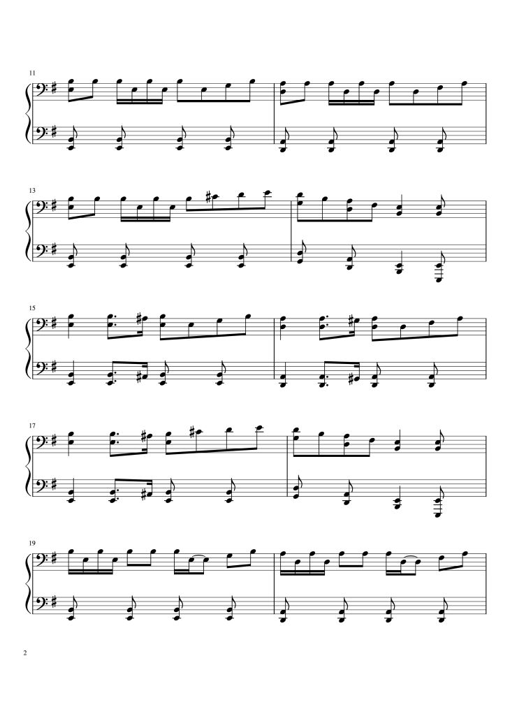Page 2 of the piano sheet music PDF – Drunken Sailor Piano by Irish Rovers