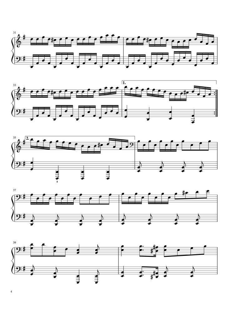 Page 4 of the piano sheet music PDF – Drunken Sailor Piano by Irish Rovers