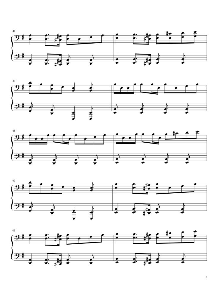 Page 5 of the piano sheet music PDF – Drunken Sailor Piano by Irish Rovers