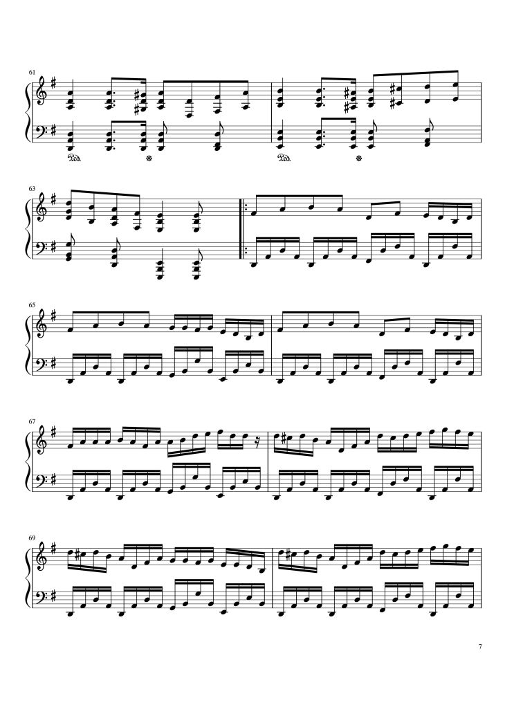 Page 7 of the piano sheet music PDF – Drunken Sailor Piano by Irish Rovers
