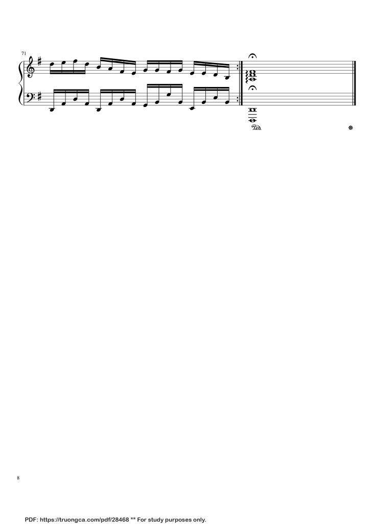 Page 8 of the piano sheet music PDF – Drunken Sailor Piano by Irish Rovers