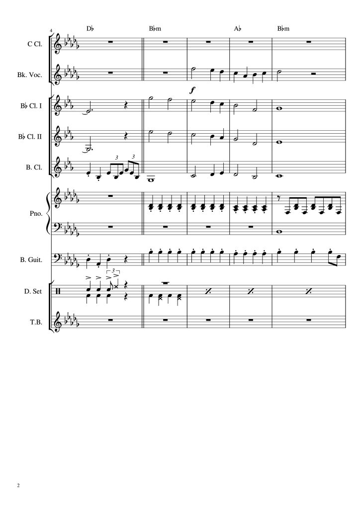 Page 2 of the piano sheet music PDF Piano – THE JONNY PARKER THEME Piano by The Two Best Beatles