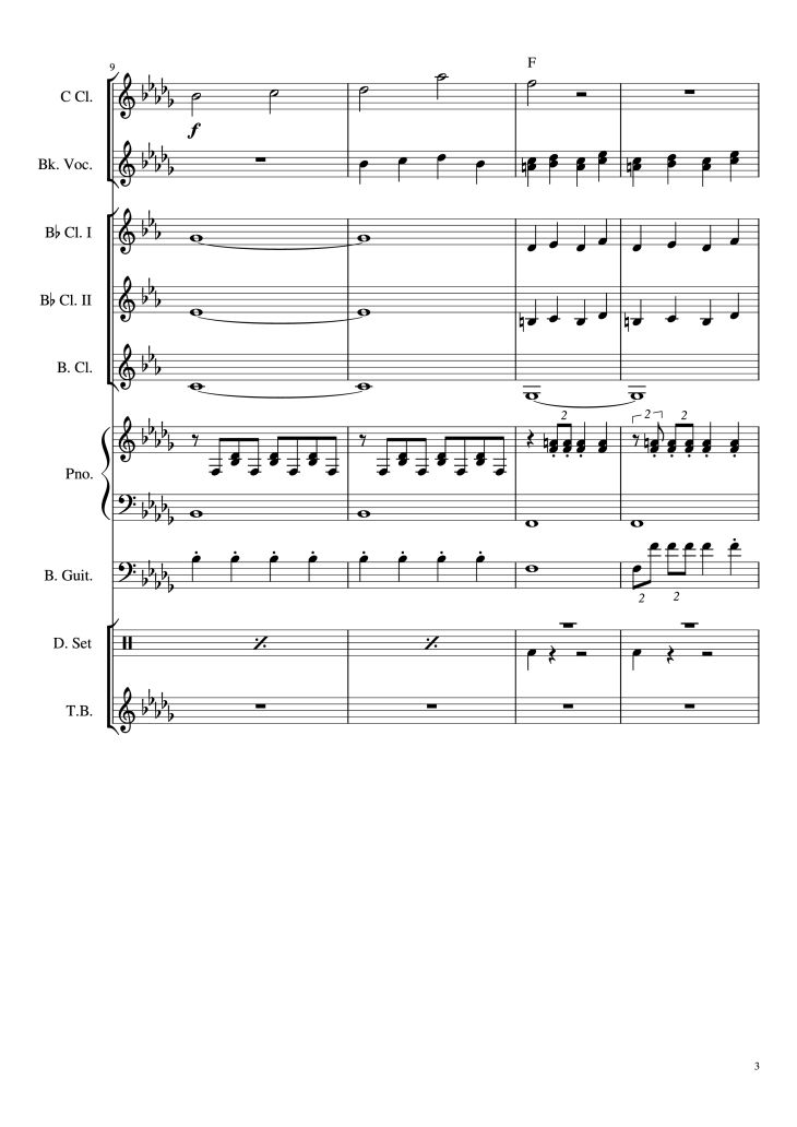 Page 3 of the piano sheet music PDF Piano – THE JONNY PARKER THEME Piano by The Two Best Beatles