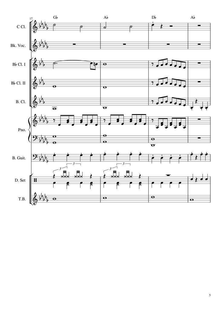 Page 5 of the piano sheet music PDF Piano – THE JONNY PARKER THEME Piano by The Two Best Beatles