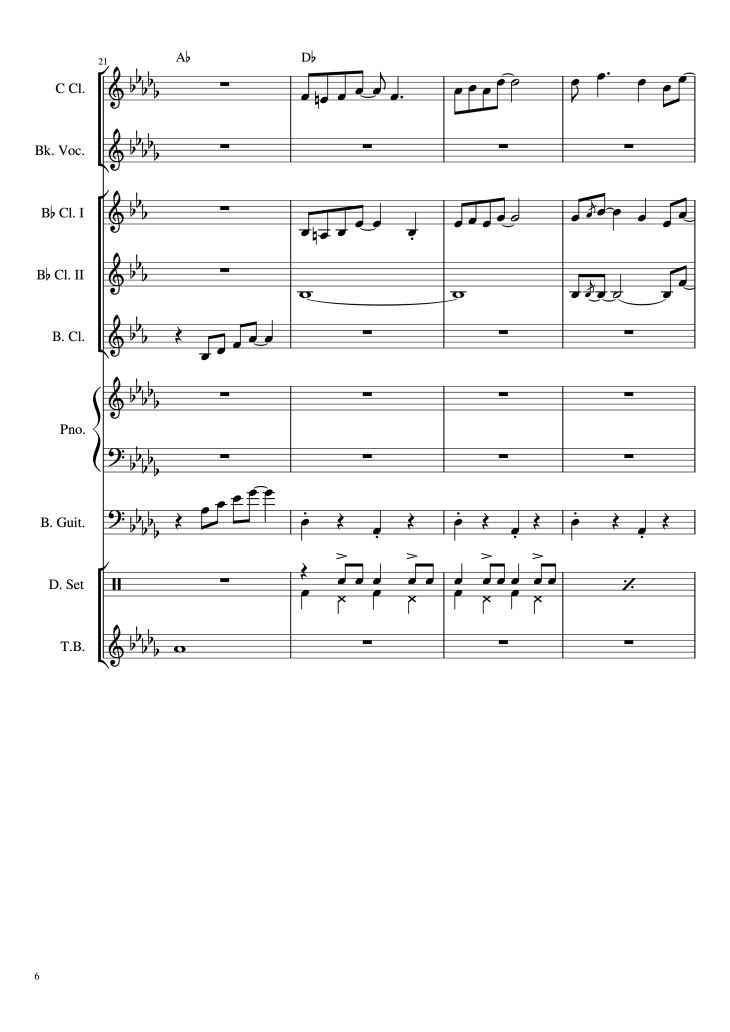 Page 6 of the piano sheet music PDF Piano – THE JONNY PARKER THEME Piano by The Two Best Beatles