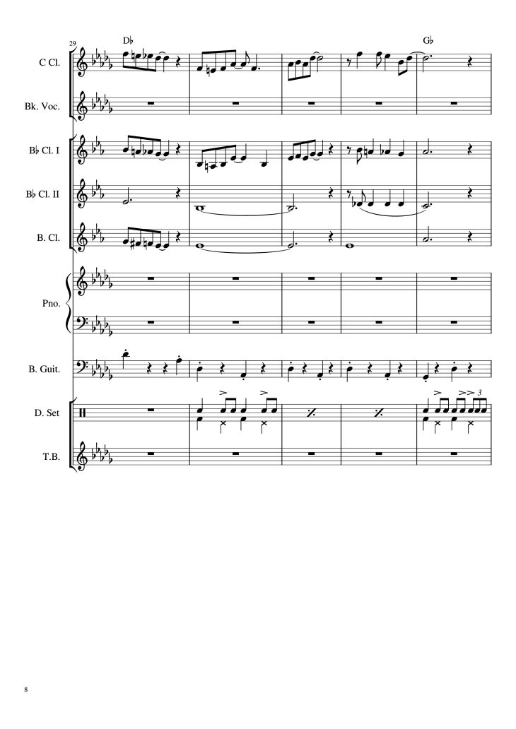 Page 8 of the piano sheet music PDF Piano – THE JONNY PARKER THEME Piano by The Two Best Beatles