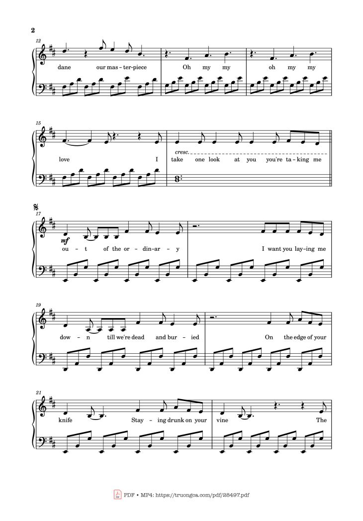 Page 2 of the piano sheet music PDF Piano – Ordinary Piano by Cal Shapiro