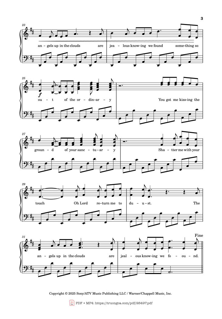 Page 3 of the piano sheet music PDF Piano – Ordinary Piano by Cal Shapiro