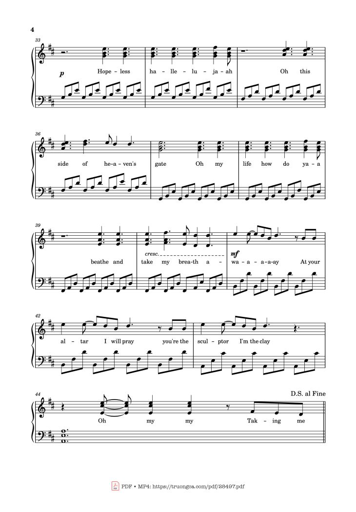 Page 4 of the piano sheet music PDF Piano – Ordinary Piano by Cal Shapiro