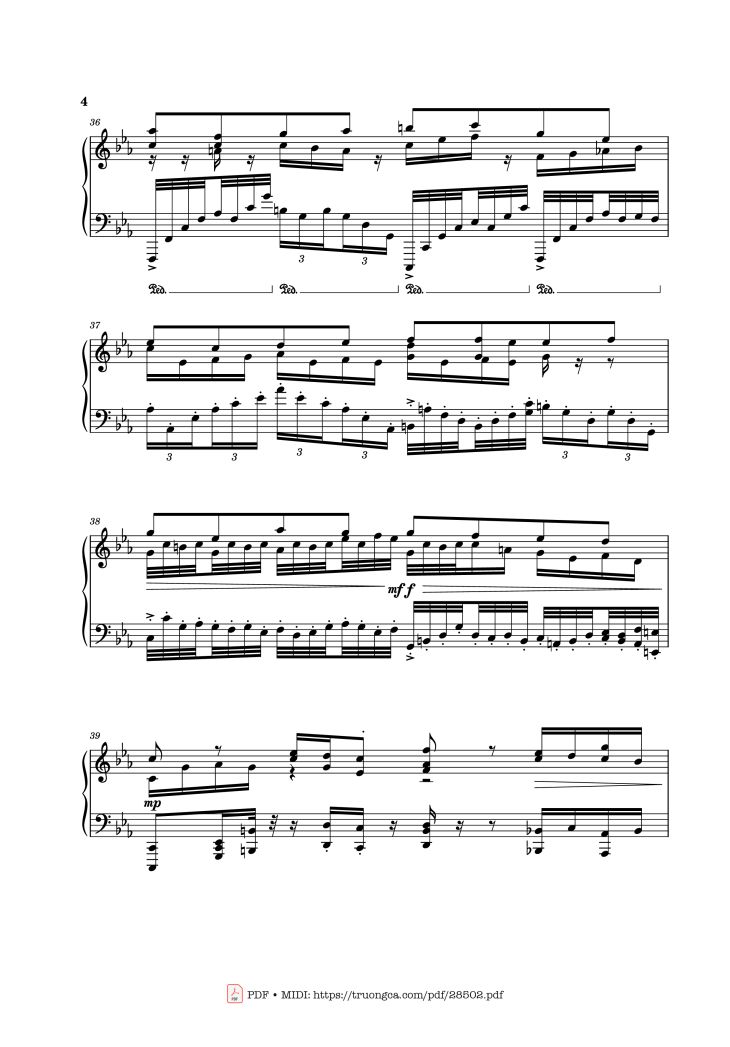 Page 4 of the piano sheet music PDF Piano – God Rest Ye Merry Gentlemen Piano by Richard Pogoson