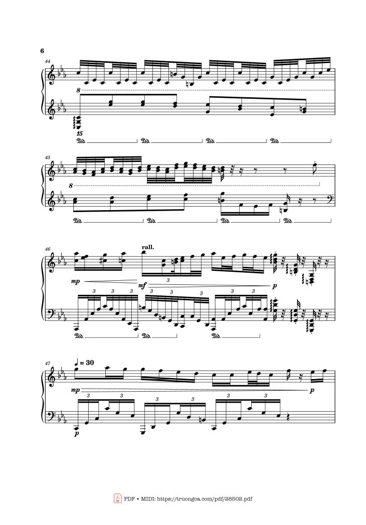 Page 6 of the piano sheet music PDF Piano – God Rest Ye Merry Gentlemen Piano by Richard Pogoson