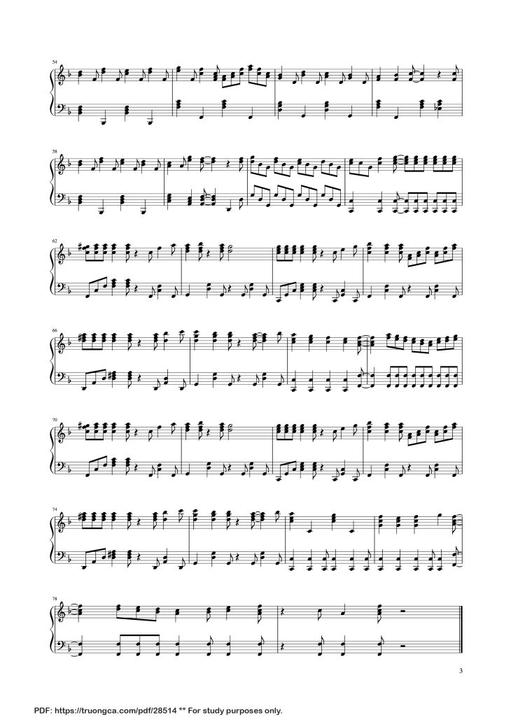 Page 3 of the piano sheet music PDF – Yume wo Kanaete - Doraemon OP Piano by 김태명