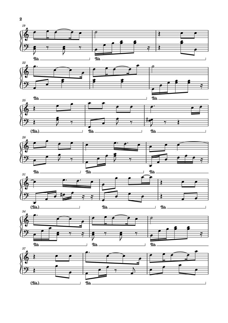Page 2 of the piano sheet music PDF Piano – Phép màu Piano by MAYDAYs