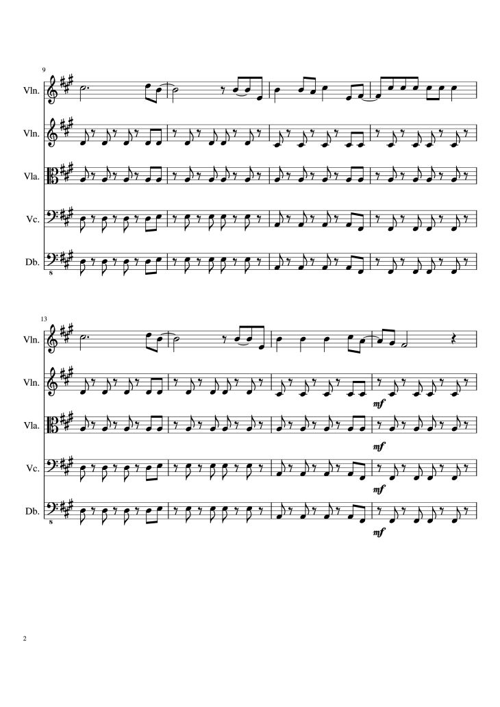 Page 2 of the piano sheet music PDF – Viva la Vida Violin by Oreboy