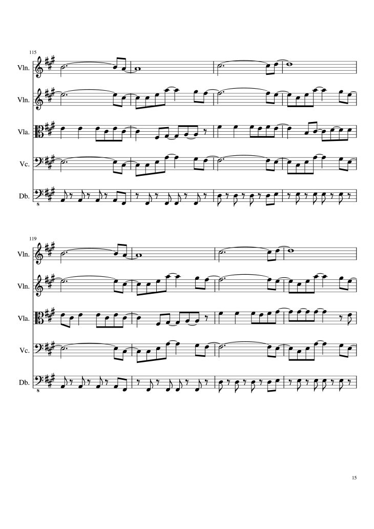 Page 15 of the piano sheet music PDF – Viva la Vida Violin by Oreboy