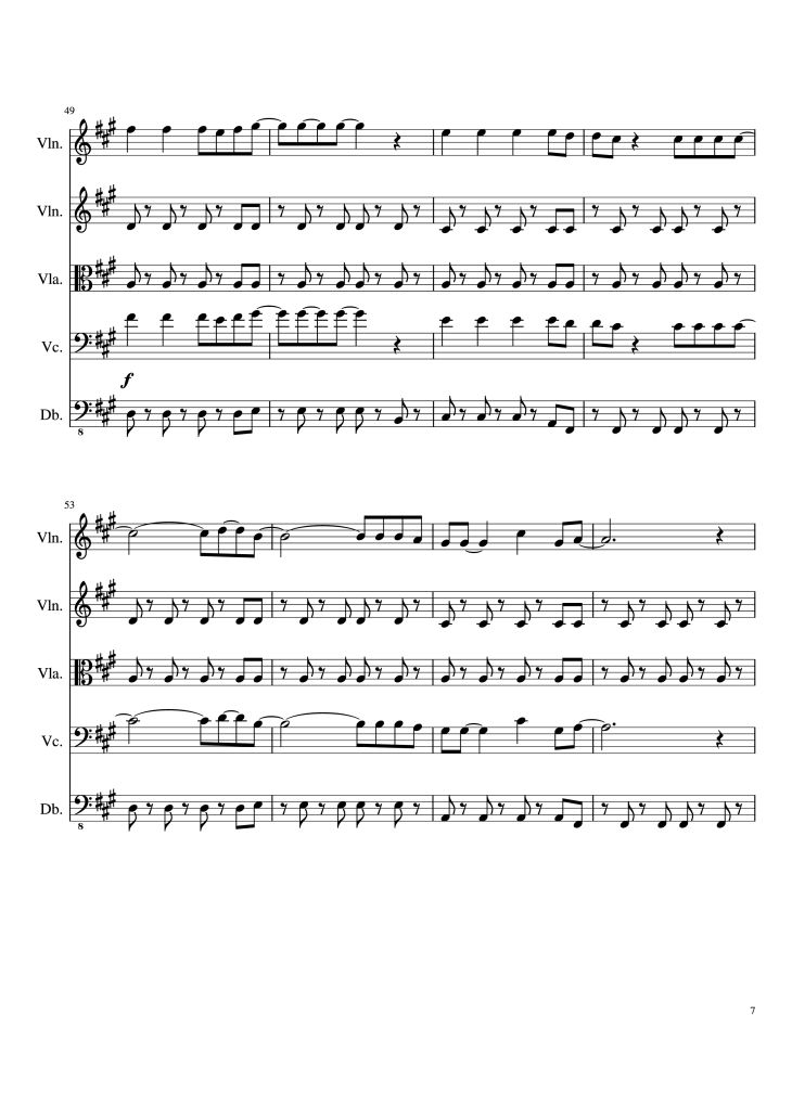 Page 7 of the piano sheet music PDF – Viva la Vida Violin by Oreboy