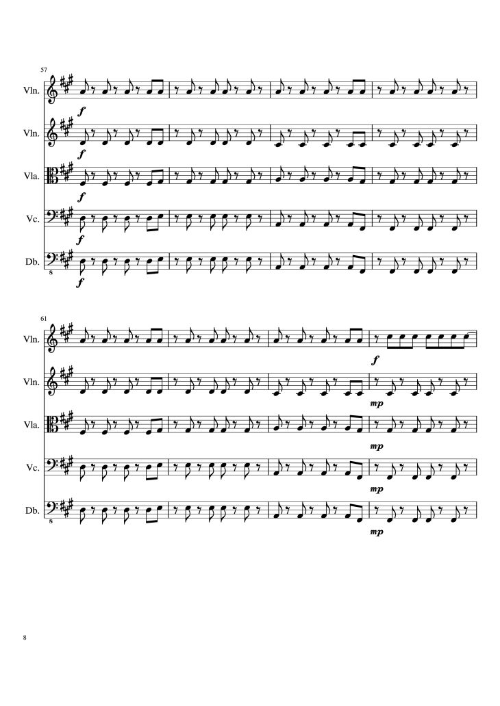 Page 8 of the piano sheet music PDF – Viva la Vida Violin by Oreboy
