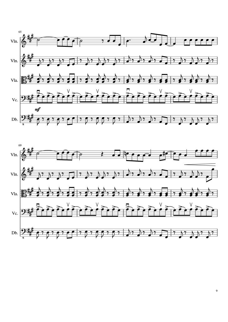 Page 9 of the piano sheet music PDF – Viva la Vida Violin by Oreboy