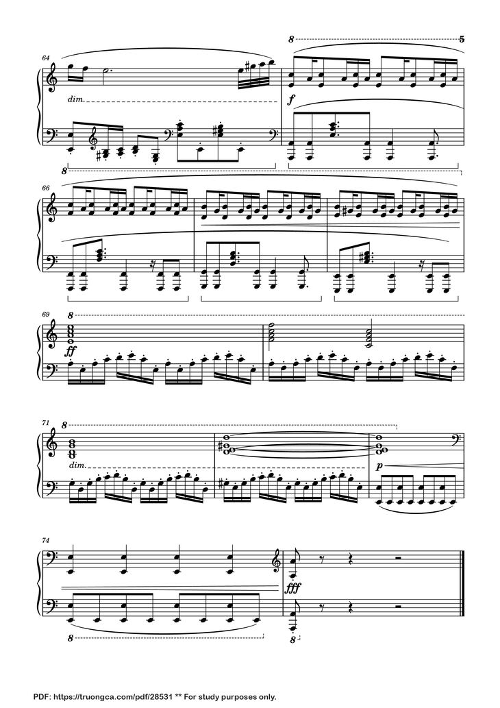 Page 5 of the piano sheet music PDF Piano – Otherside Piano by Arr. by Tillman