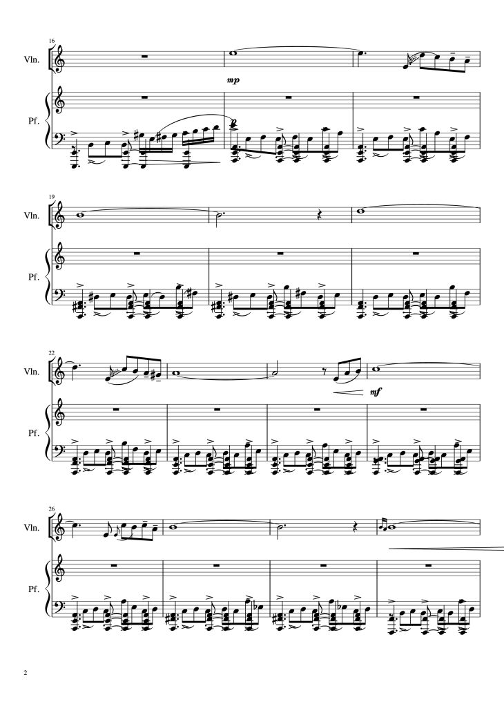 Page 2 of the piano sheet music PDF Piano – Libertango Piano vs Violin by Astor Piazzolla