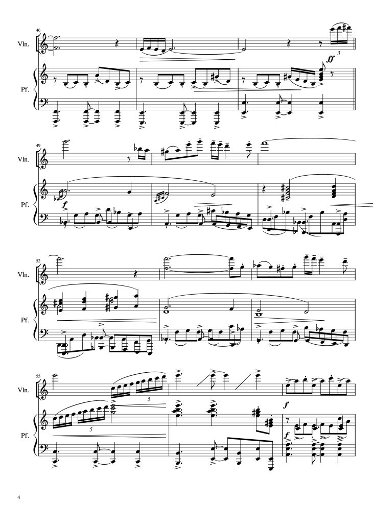 Page 4 of the piano sheet music PDF Piano – Libertango Piano vs Violin by Astor Piazzolla
