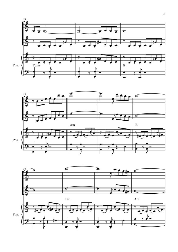 Page 3 of the piano sheet music PDF Piano – Libertango Piano vs 2 violins by Astor Piazzola