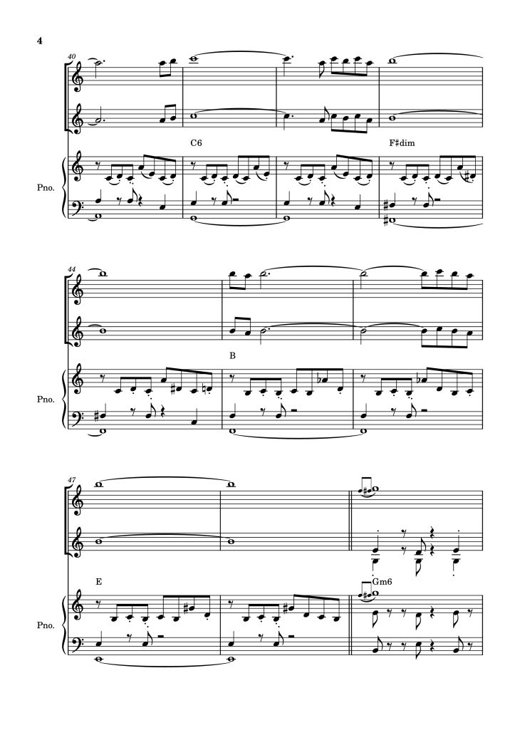 Page 4 of the piano sheet music PDF Piano – Libertango Piano vs 2 violins by Astor Piazzola