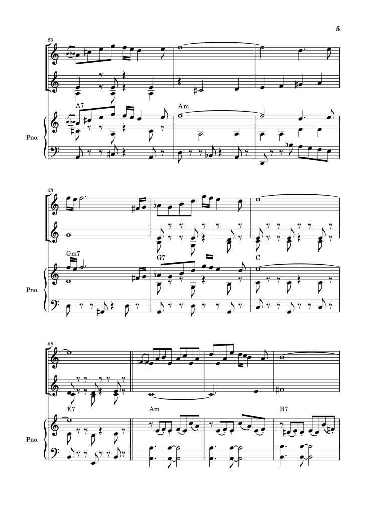 Page 5 of the piano sheet music PDF Piano – Libertango Piano vs 2 violins by Astor Piazzola