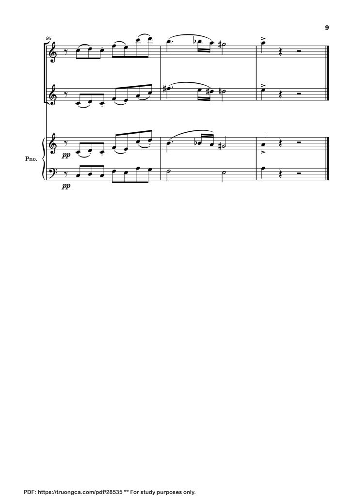 Page 9 of the piano sheet music PDF Piano – Libertango Piano vs 2 violins by Astor Piazzola