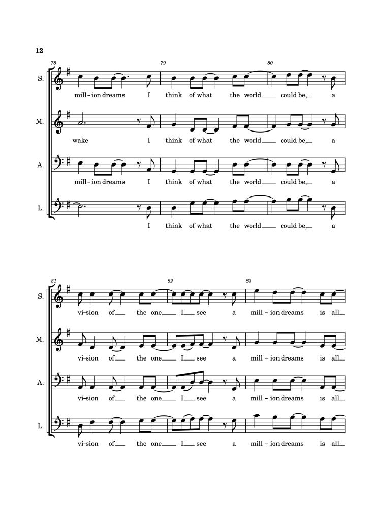 Page 12 of the piano sheet music PDF Piano – A Million Dreams Piano by EaTeN4l1v3