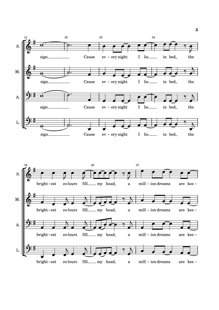 Page 5 of the piano sheet music PDF Piano – A Million Dreams Piano by EaTeN4l1v3