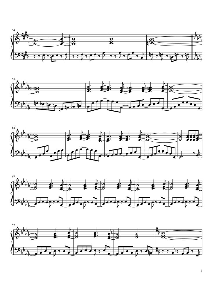 Page 3 of the piano sheet music PDF Piano – It