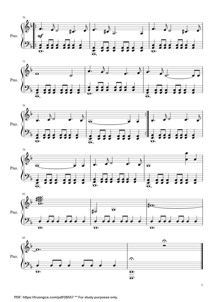 Page 5 of the piano sheet music PDF Piano – Conquest of Paradise Piano by Vangelis