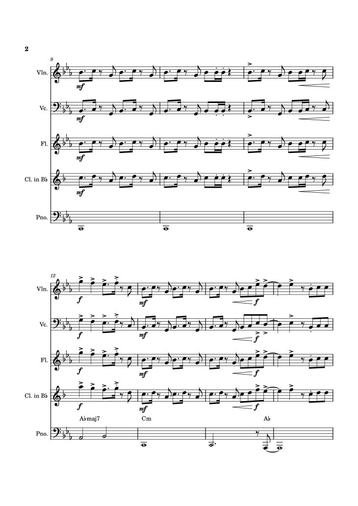 Page 2 of the piano sheet music PDF Piano – Blink Gone Piano by Placeholder