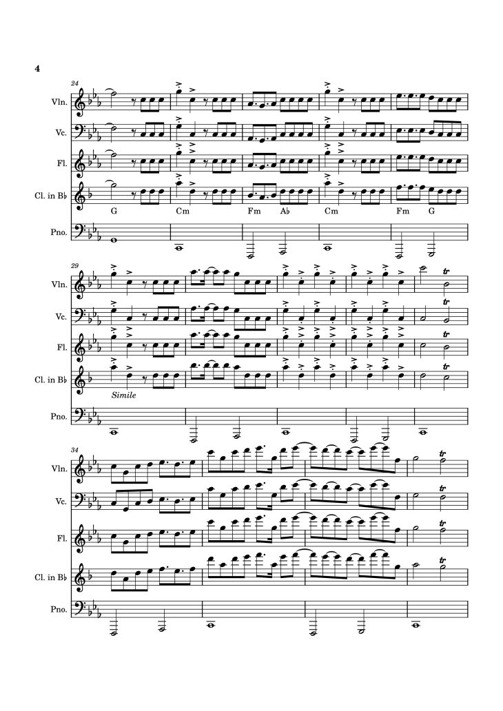 Page 4 of the piano sheet music PDF Piano – Blink Gone Piano by Placeholder