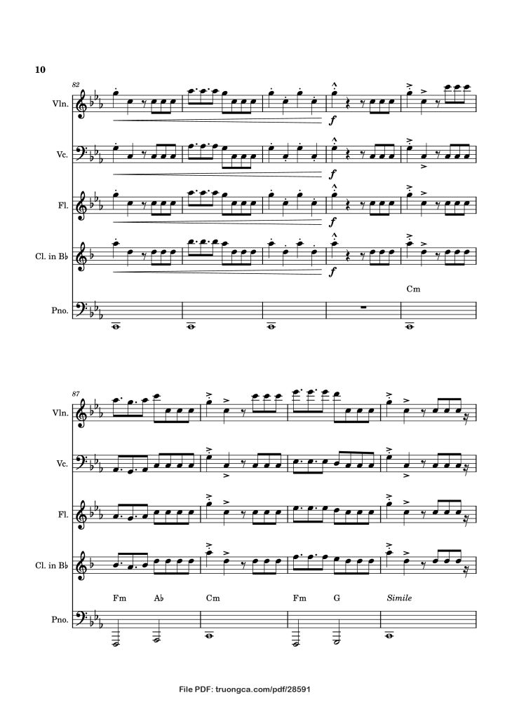 Page 10 of the piano sheet music PDF Piano – Blink Gone Piano by Placeholder