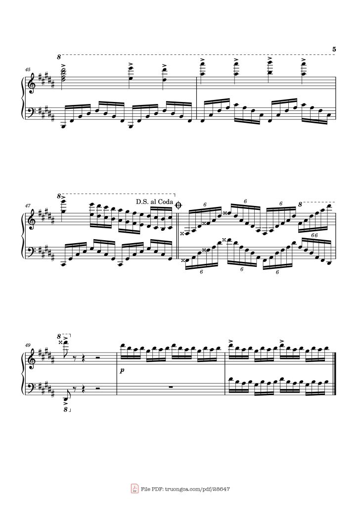 Page 5 of the piano sheet music PDF Piano – PULSE Piano by Tony Ann