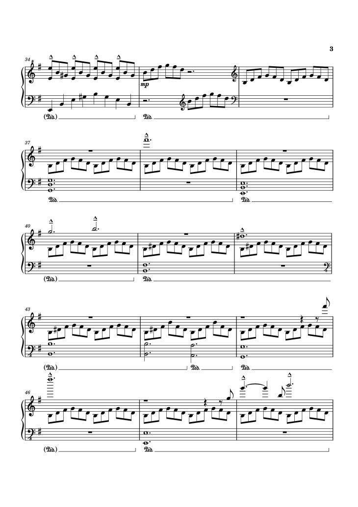 Page 3 of the piano sheet music PDF Piano – Time Piano by Tony Ann