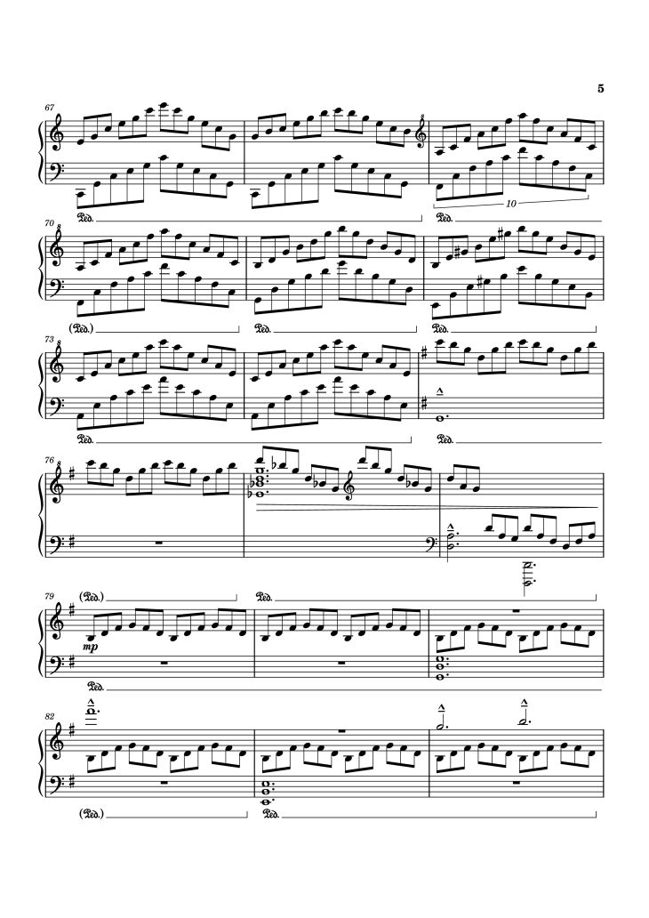 Page 5 of the piano sheet music PDF Piano – Time Piano by Tony Ann